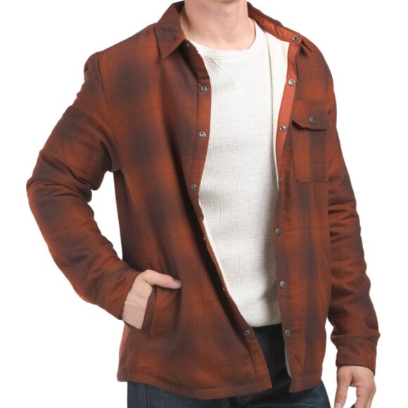 NEW THE NORTH FACE Fleece Lined Eco Insulated Campshire Shirt Brandy Brown 563mn - Picture 4 of 5